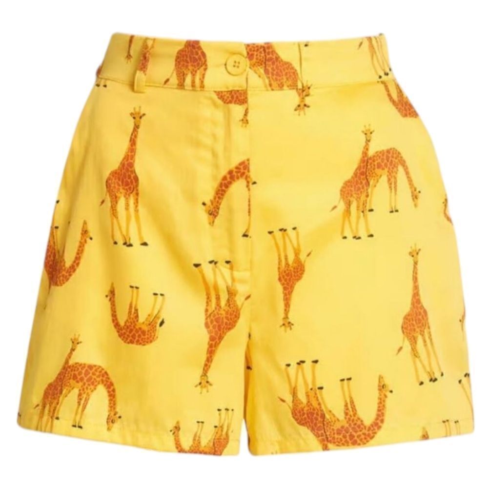 NWT ModCloth Yellow Giraffe Print Women's Shorts size 4X